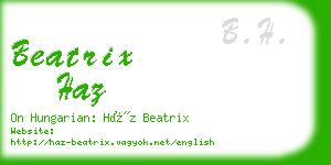 beatrix haz business card